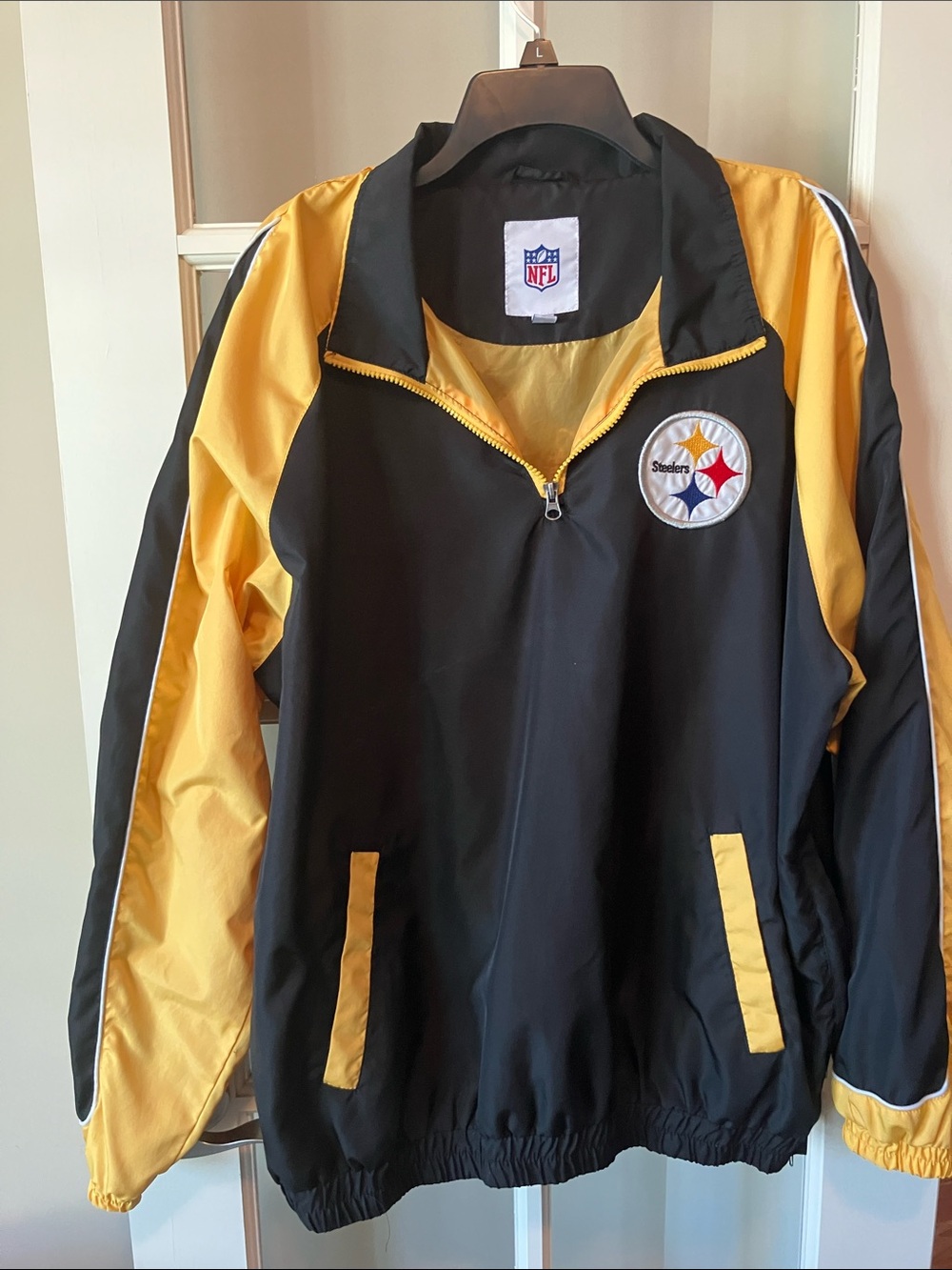 NFL Pittsburgh Steelers Black & Gold Half-Zip Jacket